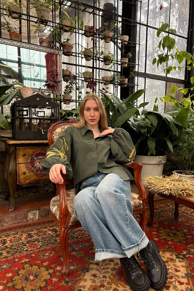 Сорочка з вишивкою колосків