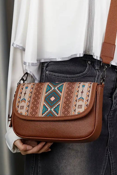 Жіноча сумка з етно-принтом + міні-кардхолдер