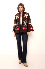 Жіночий подовжений жакет з вишивкою