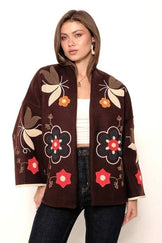 Жіночий подовжений жакет з вишивкою