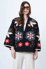 Жіночий подовжений жакет з вишивкою