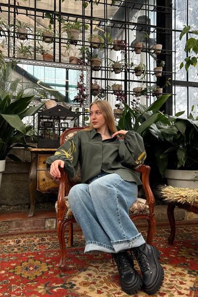 Сорочка з вишивкою колосків