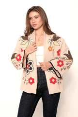 Жіночий подовжений жакет з вишивкою