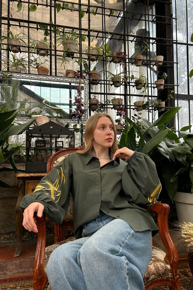 Сорочка з вишивкою колосків