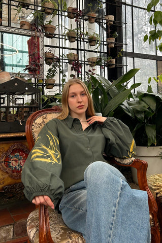 Сорочка з вишивкою колосків