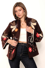 Жіночий подовжений жакет з вишивкою