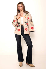 Жіночий подовжений жакет з вишивкою