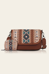 Жіноча сумка з етно-принтом + міні-кардхолдер