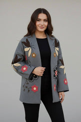 Жіночий подовжений жакет з вишивкою