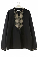 Чоловіча чорна вишиванка з золотою вишивкою